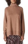 Whistles Relaxed Cashmere Turtleneck Sweater In Pale Pink