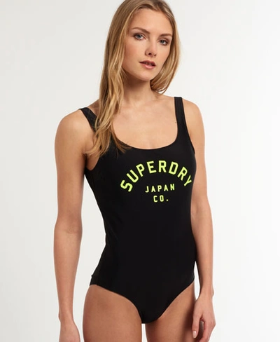 Superdry Super Swimsuit In Black