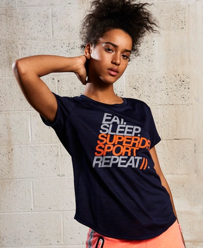 Superdry Sd Sport Fitspiration T-shirt In Navy