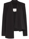 Tibi Draped Open-front Blazer Jacket In Black