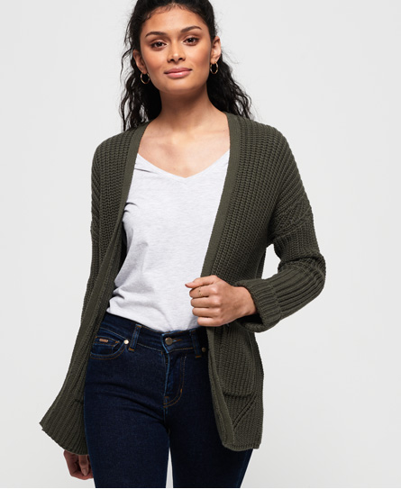longline khaki cardigan