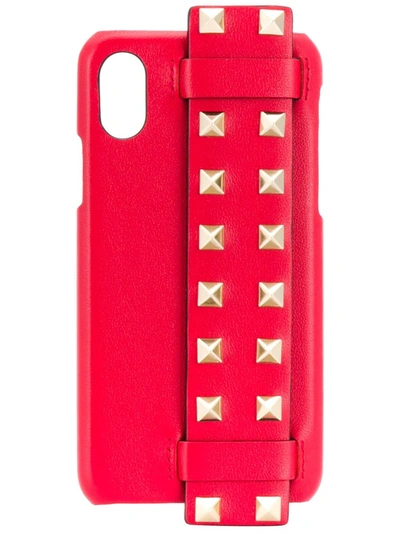 Valentino Garavani Rockstud Strap Iphone X Case In Red