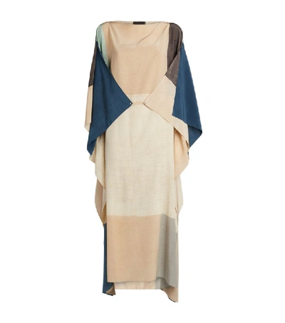Akris Pittura Printed Silk Crepe Caftan Dress In Multi
