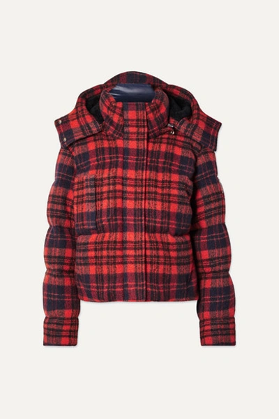 Chloé Red Women's Red Check Print Puffer Jacket
