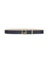 Fendi Black Women's Reversible Logo Belt In Grey