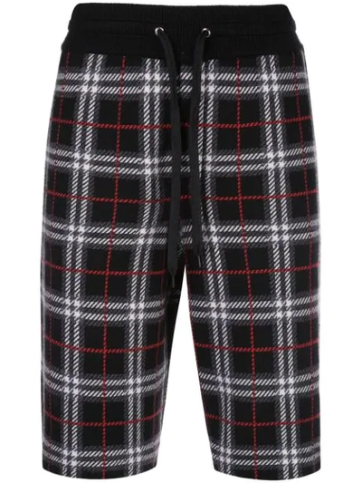 Burberry Check Print Drawstring Shorts In Black