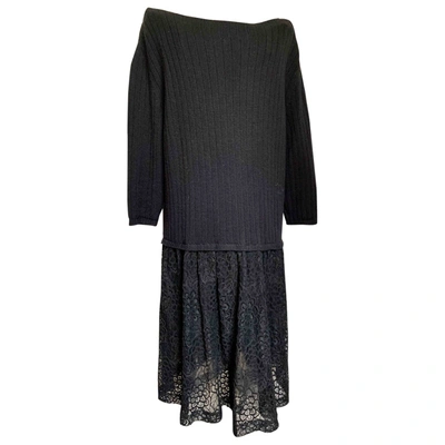 Pre-owned Moschino Wool Mid-length Dress In Black