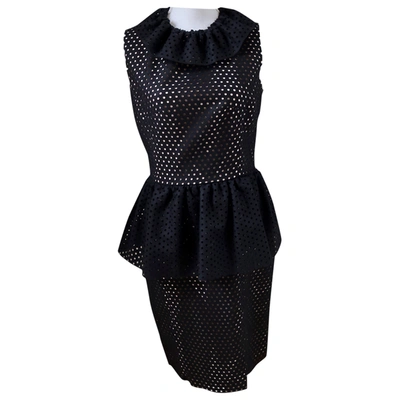 Pre-owned Msgm Lace Mid-length Dress In Black