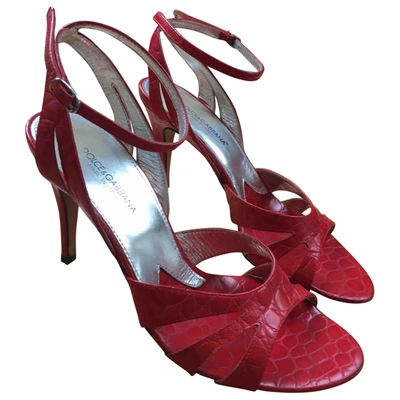 Pre-owned Dolce & Gabbana Leather Sandal In Red
