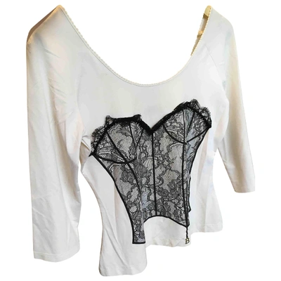 Pre-owned Blumarine Jersey Top In White