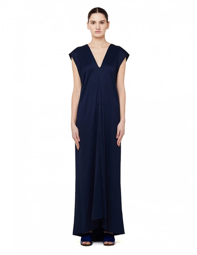 The Row Open Back Remi Dress In Navy Blue