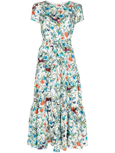 Borgo De Nor Eliza Tiered Floral Midi Dress In White