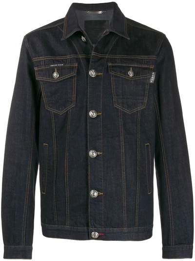 Philipp Plein P.l.n. Denim Jacket In Blue