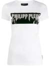 Philipp Plein Rhinestone Logo T-shirt In White