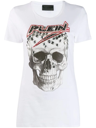 Philipp Plein Skull Print T-shirt In White