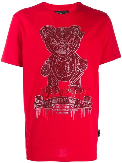 Philipp Plein Teddy Bear Platinum T-shirt In Red