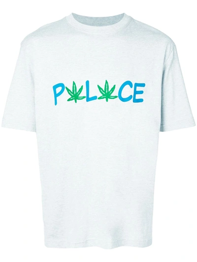 Palace Logo Print T-shirt In Grey