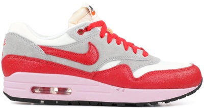 Pre-owned Nike Air Max 1 Vintage Hyper Red (women's) In Sail/hyper Red-strata Grey-ice Crimson
