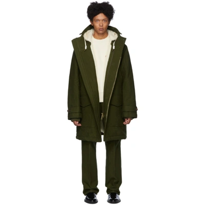 Ami Alexandre Mattiussi Shearling-lined Oversized Parka In 300 Vert