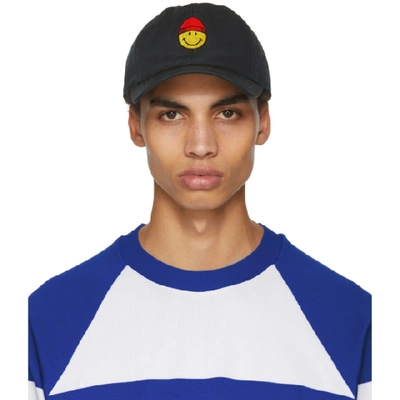 Ami Alexandre Mattiussi Smiley Embroidered Cotton Baseball Cap In Vert |  ModeSens