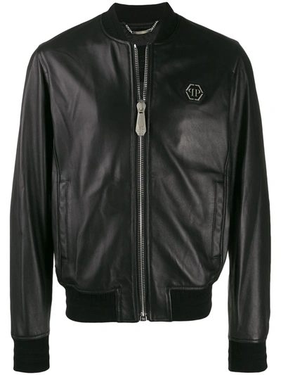 Philipp Plein Flame Bomber Jacket In Black