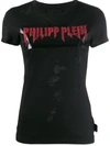 Philipp Plein Distressed Logo T-shirt In Black