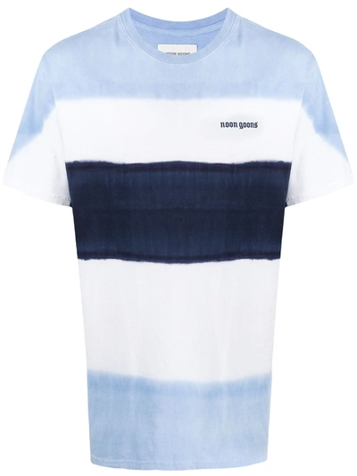 Noon Goons Striped Print Short Sleeve T-shirt In Blue