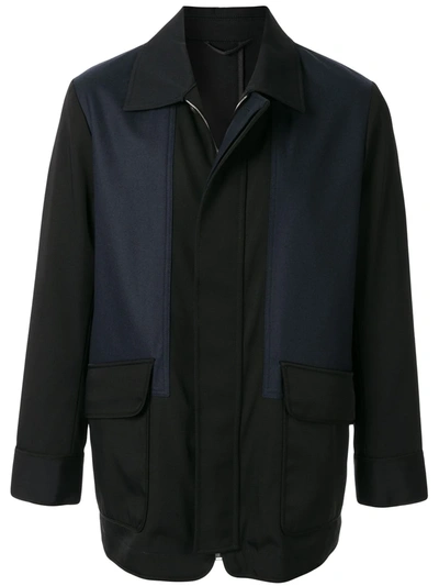 Cerruti 1881 Colour-block Lightweight Jacket In Black