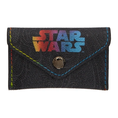 Etro Star Wars Coin Purse In Black,blue,yellow