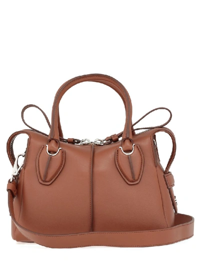Tod's Leather Shoulder Bag In Cuoio Scuro