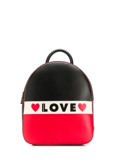 Love Moschino 'love' Rucksack Mit Logo In Black