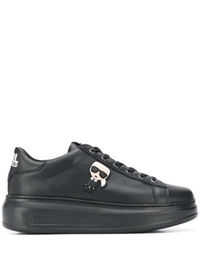 Karl Lagerfeld Women's Shoes Leather Trainers Sneakers  K/ikonik Kapri In Black