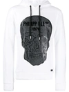 Philipp Plein Skull Hoodie In White