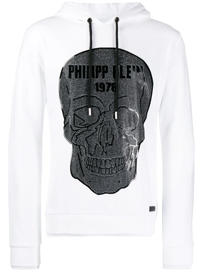 Philipp Plein Skull Hoodie In White