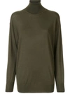 Tom Ford Relaxed Fit Turleneck Jumper In Green