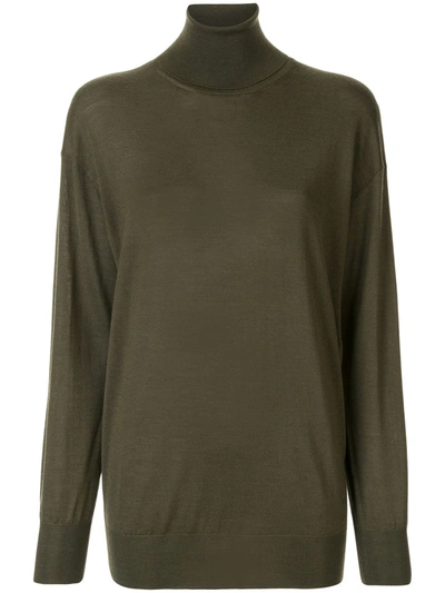Tom Ford Relaxed Fit Turleneck Jumper In Green