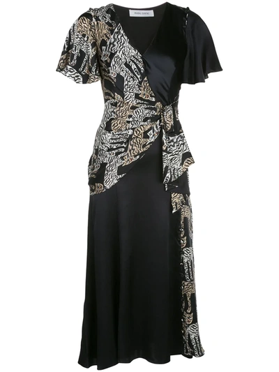 Prabal Gurung Wrap-front Silk Dress In Black