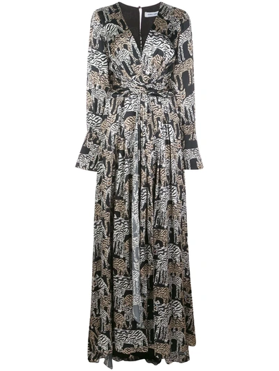 Prabal Gurung Jimili Safari Print Gown In Black
