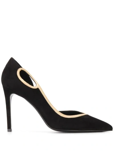 Balmain Miley Suede Asymmetric Pumps In Black