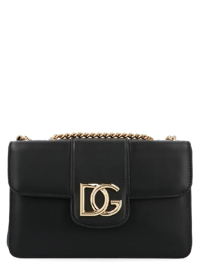 Dolce & Gabbana Dg Logo Plaque Shoulder Bag In Black