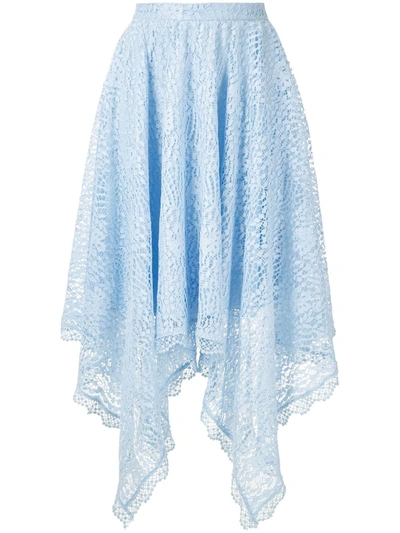 Olympiah Petale Uneven Midi Skirt In Blue