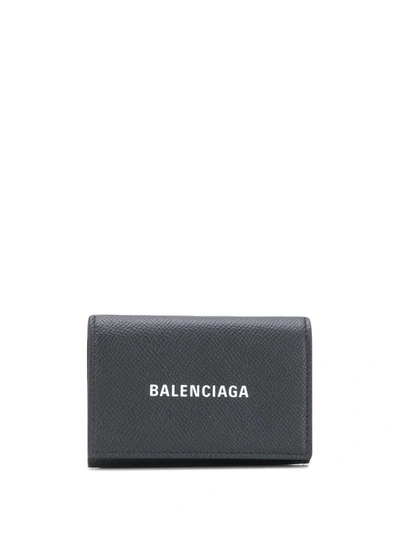 Balenciaga Logo-print Card Case In Black