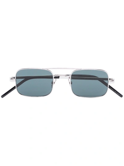 Saint Laurent Silver Tone Square Sunglasses