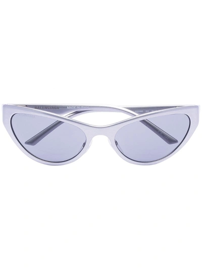 Balenciaga Grey Aluminium Cat Eye Sunglasses