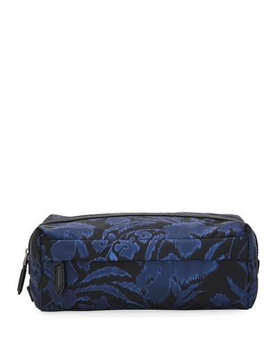 Ferragamo Men's Floral-print Toiletry Bag In Black