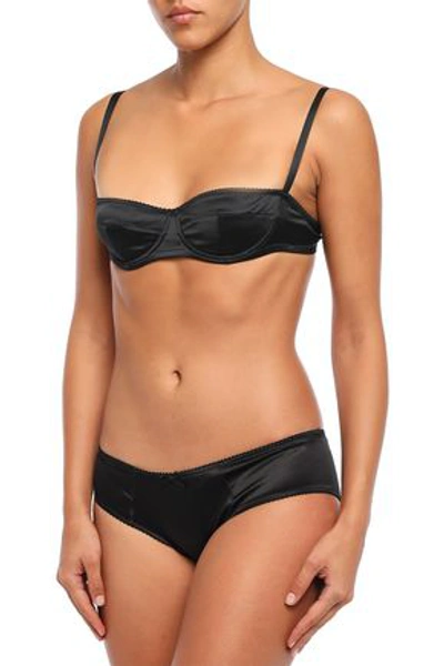 Dolce & Gabbana Satin Underwired Balconette Bra In Black