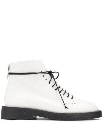 Marsèll Rear-zip Ankle Boots In Off White