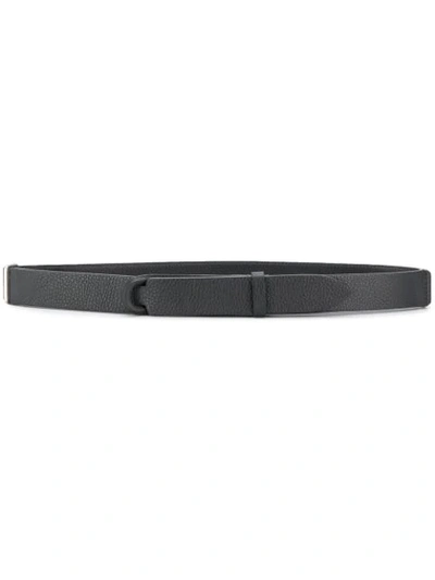 Orciani Micron Cracked-effect Belt In Nero