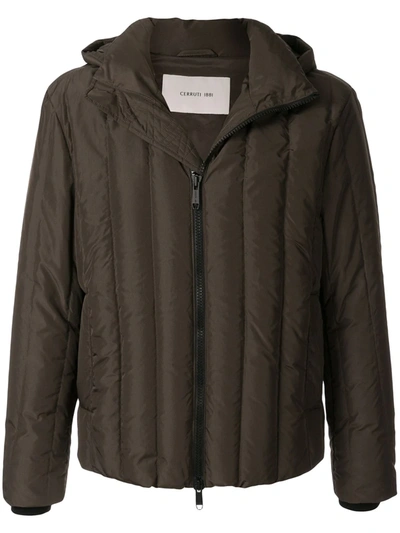 Cerruti 1881 Quilted Hooded Jacket In Green