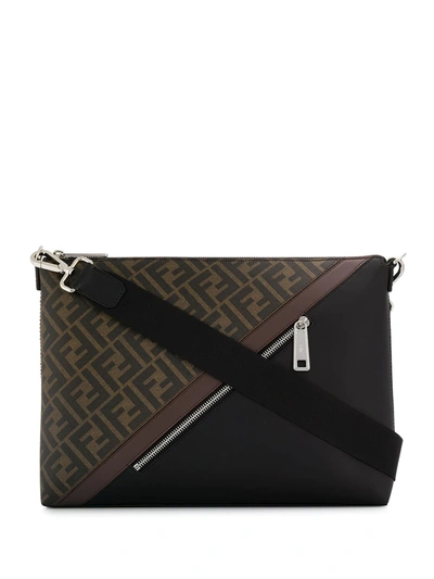 Fendi Ff Motif Large Clutch In Brown